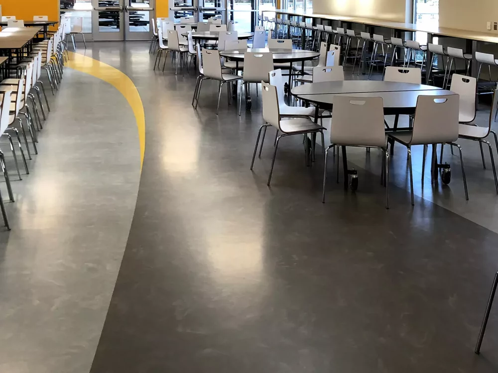 Rubber flooring for school - Antioch High School Cafeteria - Modern restaurant flooring